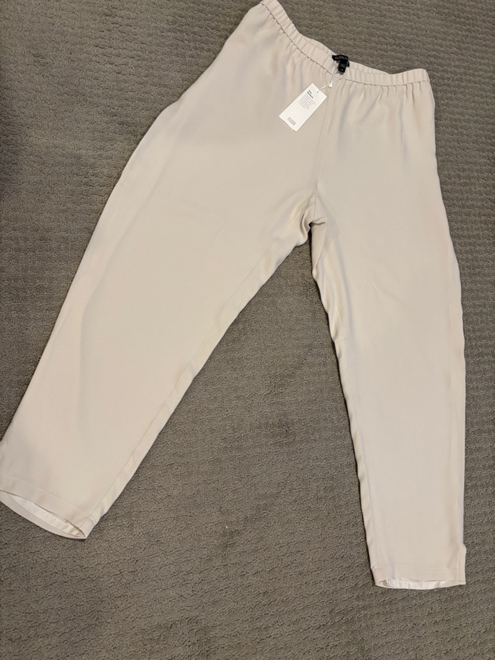 Eileen Fisher Bone Tapered Side-Slit Pants